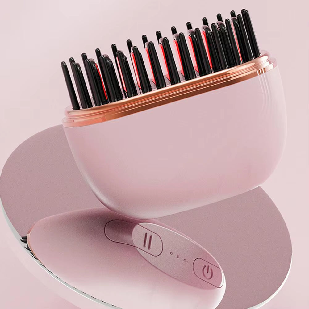 Multifunctional Mini Hair Straightening Comb Wireless Charging Portable Hair Care Hurtless Hair Styling Comb Hair Straightener